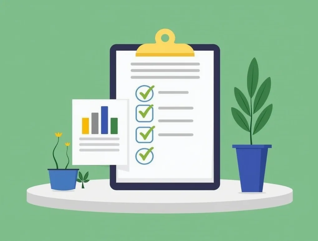 Environmental audit clipboard and documents