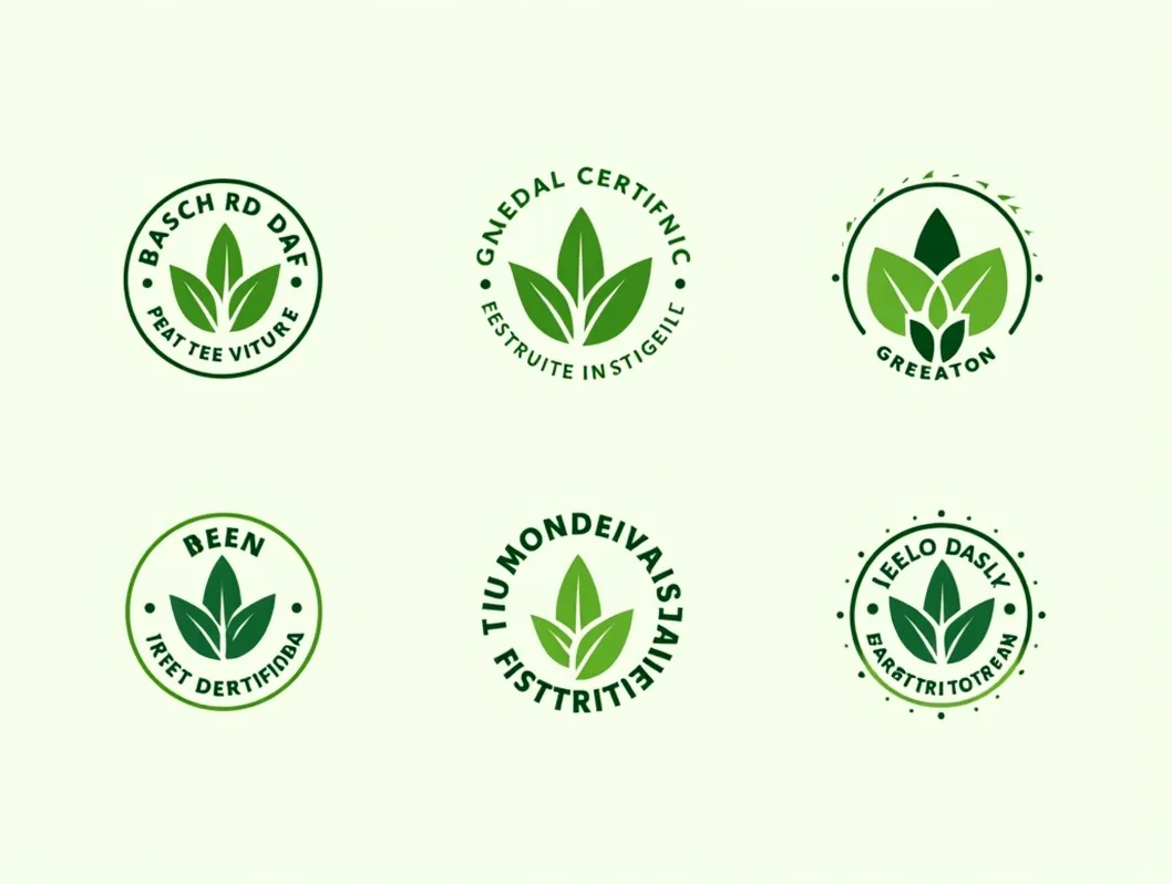Green certification badges and eco labels